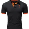 Poloshirt EDIN In Schwarz-Orange