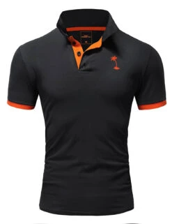 Poloshirt EDIN In Schwarz-Orange