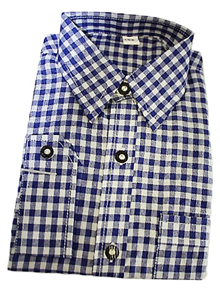 Trachtenhemd In Blau/ Weiß 4 Trachtenhemd In Blau/ Weiß – Bild 2