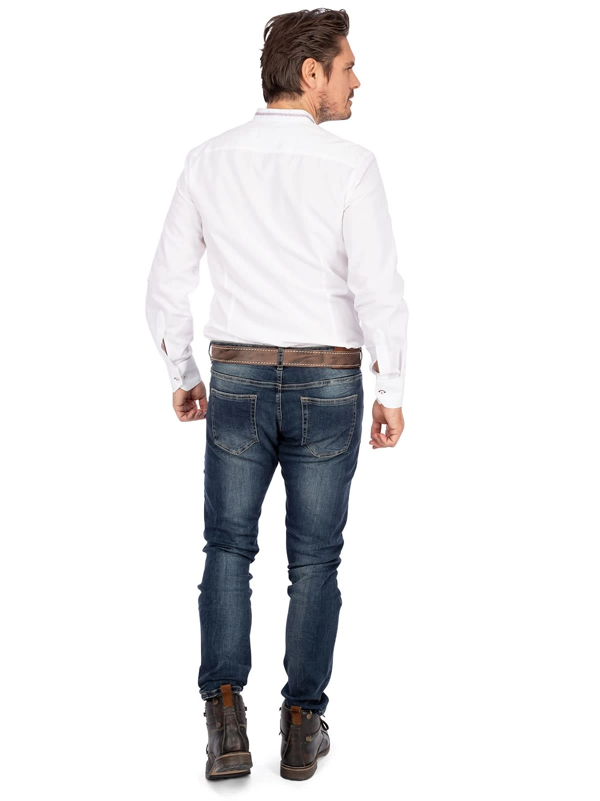 Stehkragenhemd HOLLINGER Weiss Rot (Slim Fit) 11 Stehkragenhemd HOLLINGER Weiss Rot (Slim Fit) – Bild 9
