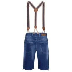 Jeans-Lederhose In Blau -Mustiag Geschaft hangowear jeans lederhose in blau 4