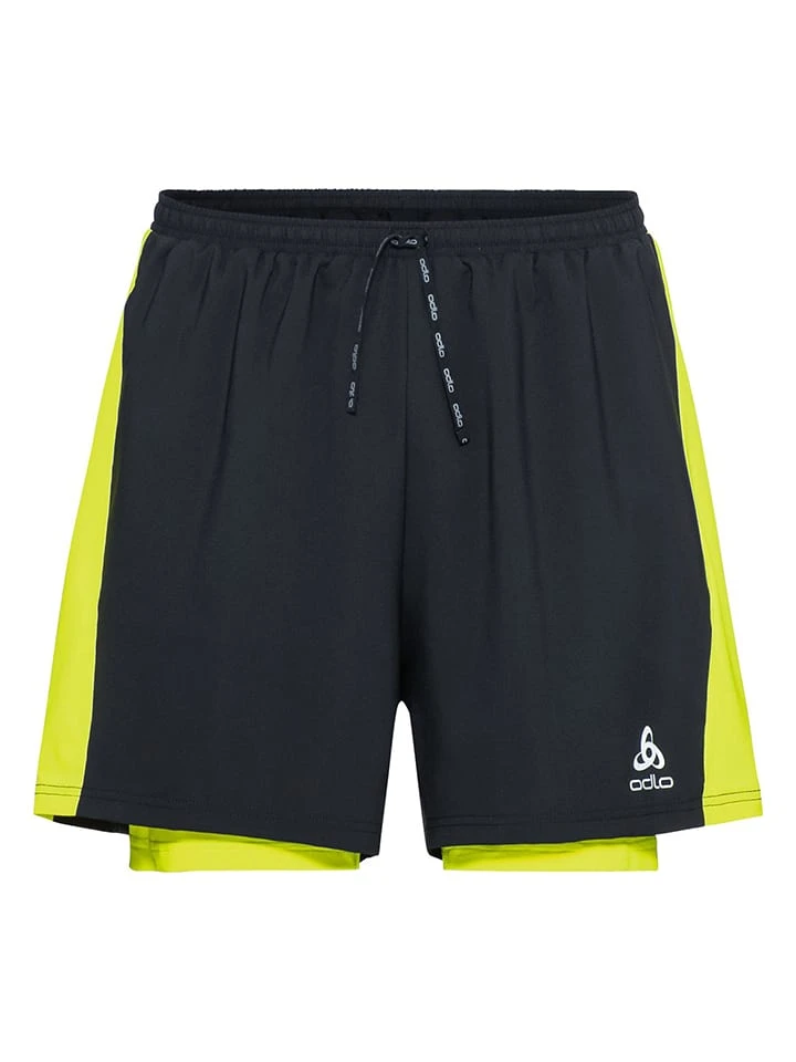 Odlo 2in1-Laufshorts "Essentia" In Schwarz/ Gelb 3 Odlo 2in1-Laufshorts "Essentia" In Schwarz/ Gelb