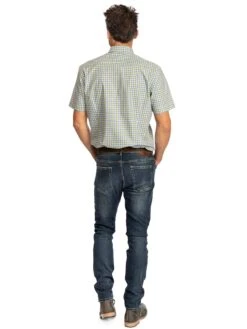 Karo Kurzarmhemd ALESSIO Grün (Slim Fit) -Mustiag Geschaft os trachten karo kurzarmhemd alessio grun slim fit 5
