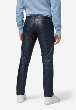 Lederhose Slim Fit In Blau -Mustiag Geschaft ricano lederhose slim fit in blau 2