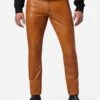 Lederhose Slim Fit In Cognac Braun -Mustiag Geschaft ricano lederhose slim fit in cognac braun