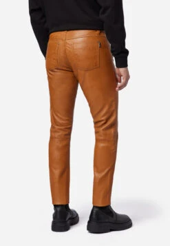 Lederhose Slim Fit In Cognac Braun -Mustiag Geschaft ricano lederhose slim fit in cognac braun 2