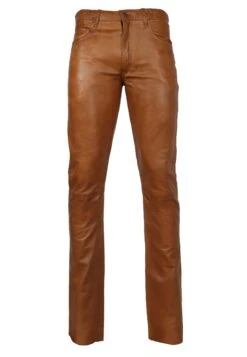 Lederhose Slim Fit In Cognac Braun -Mustiag Geschaft ricano lederhose slim fit in cognac braun 5