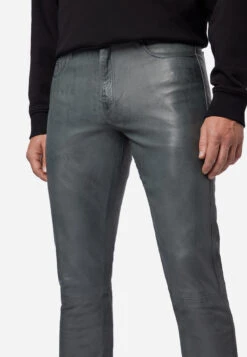 Lederhose Slim Fit In Grau -Mustiag Geschaft ricano lederhose slim fit in grau 3