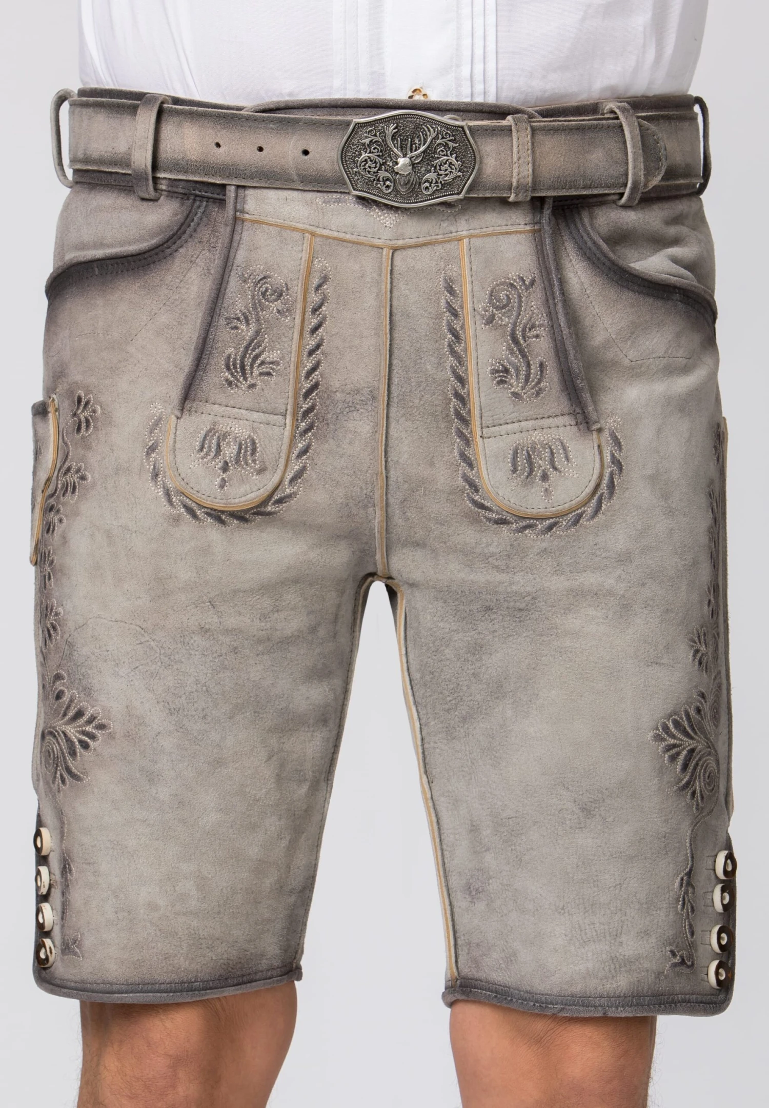 Lederhose "Oliver" In Rauch Gespeckt 7 Lederhose "Oliver" In Rauch Gespeckt – Bild 5