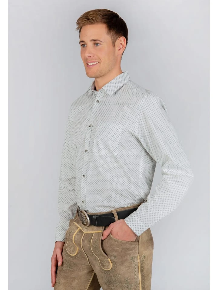 Trachtenhemd "Frederico" In Weiß/ Blau 6 Trachtenhemd "Frederico" In Weiß/ Blau – Bild 4