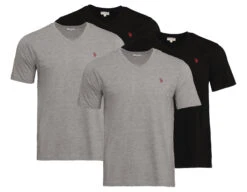 U.S. Polo Assn. 2 X 2er Set T-Shirt "Vneck " In Schwarz/Grau